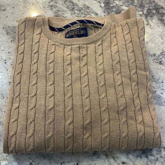 Cable Knit Camel Sweater Large - Picture 2 of 6